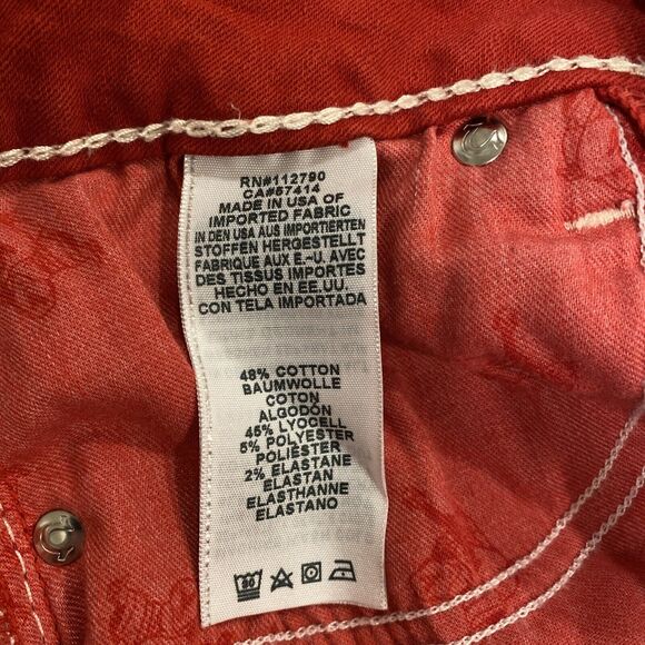 True Religion Jeans Red and White Stitch Vintage Red Size 29 RARE - Picture 12 of 16